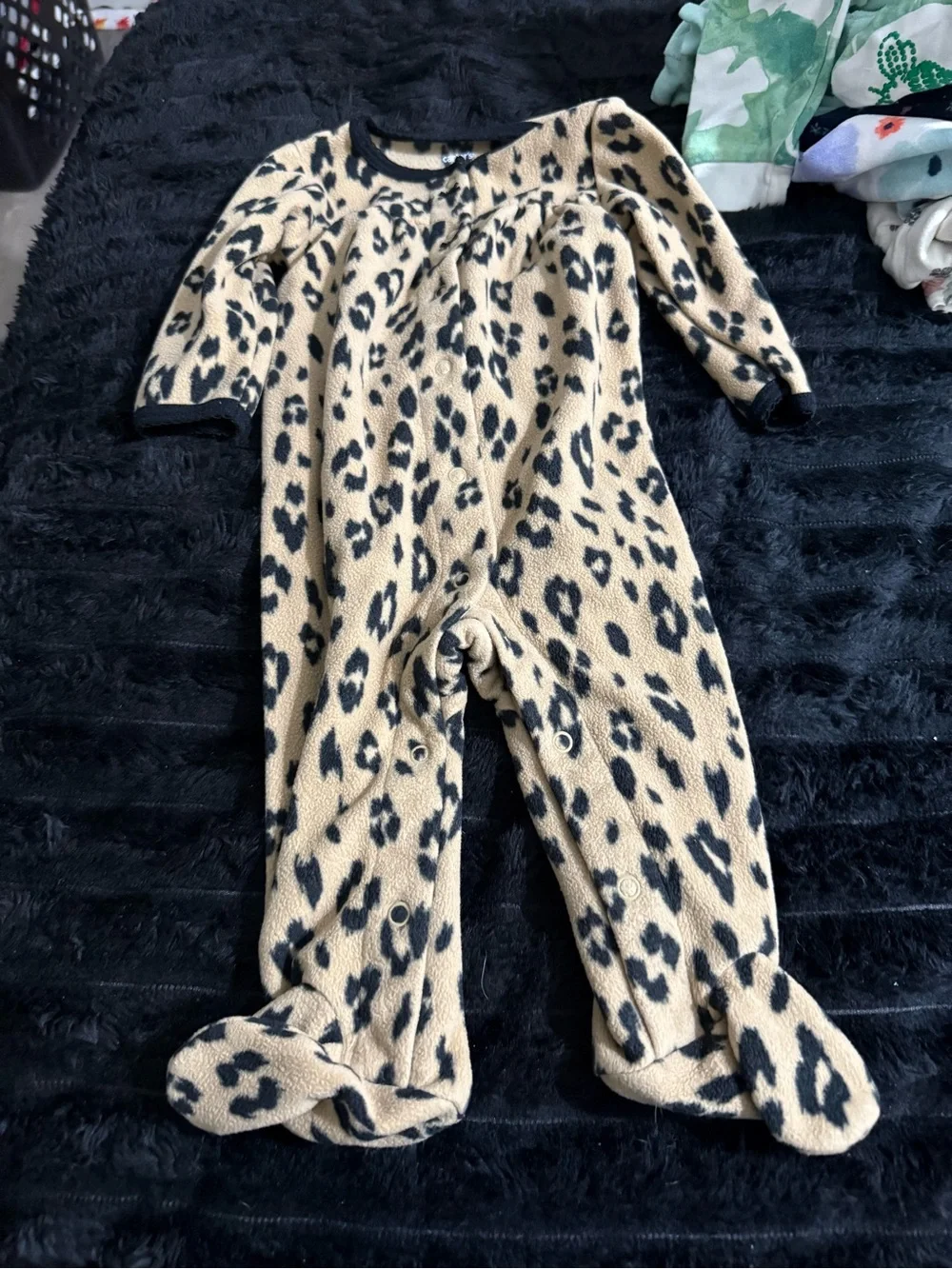 Kids One-Piece Sleepwear Fleece - Floral, Pink Leopard & Tan Leopard Prints